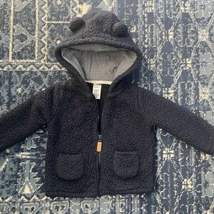 12mth navy bear fleece baby jacket carters